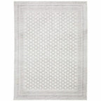 HomeRoots 507936 8 x 11 ft. White & Gray Oriental Power Loom Stain Resistant Rectangle Area Rug