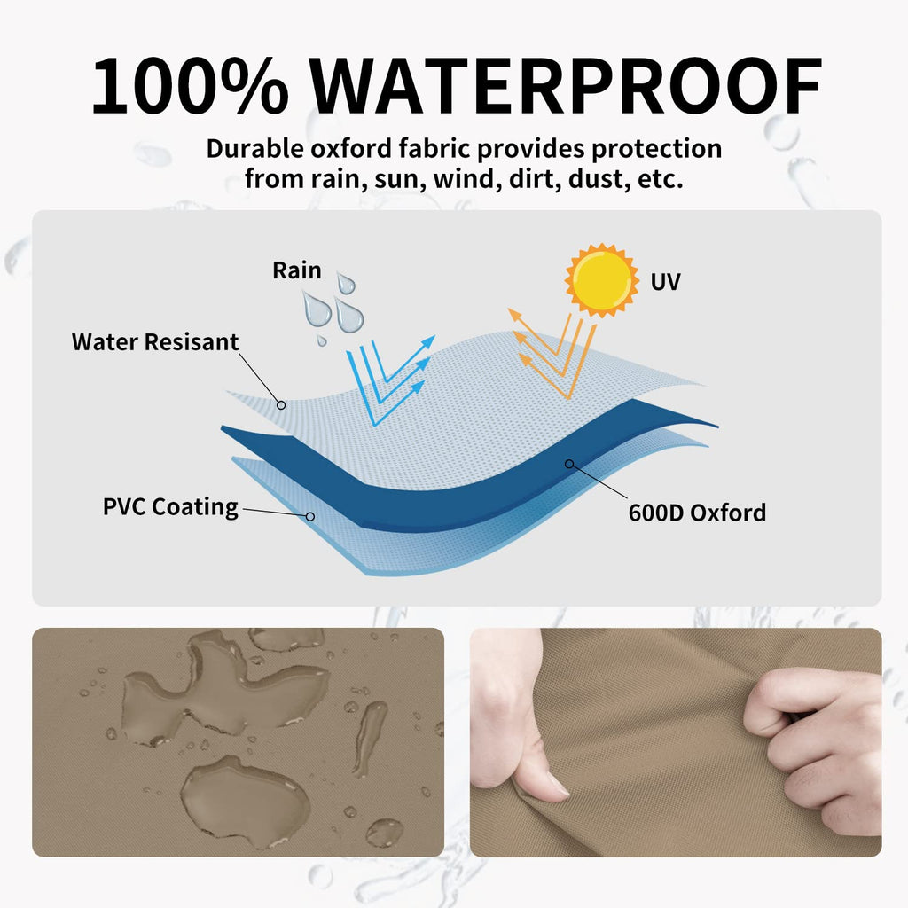 Easy-Going Waterproof Outdoor Lounge Chair Cover, Heavy Duty Patio Couch Cover, Windproof Outdoor Furniture Cover With Air Vent (2 Pack-32Wx37Dx31H Inch, Gray/Dark Gray)