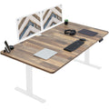 VIVO Electric 71 x 36 in Standing Desk, Memory Height Adjustment, 1B Series, Holds 220 lbs, Reclaimed Wood Top White Frame, DESK