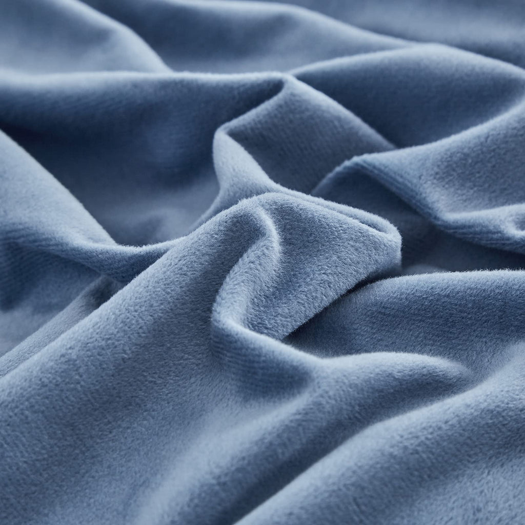 Clothknow Blue Velvet Comforter Set Full 3Pcs Lake Blue Fluffy Bedding Comforter Sets Dusty Blue Comforter Soft Comforter Grayish Blue Full Size Comforter Sets