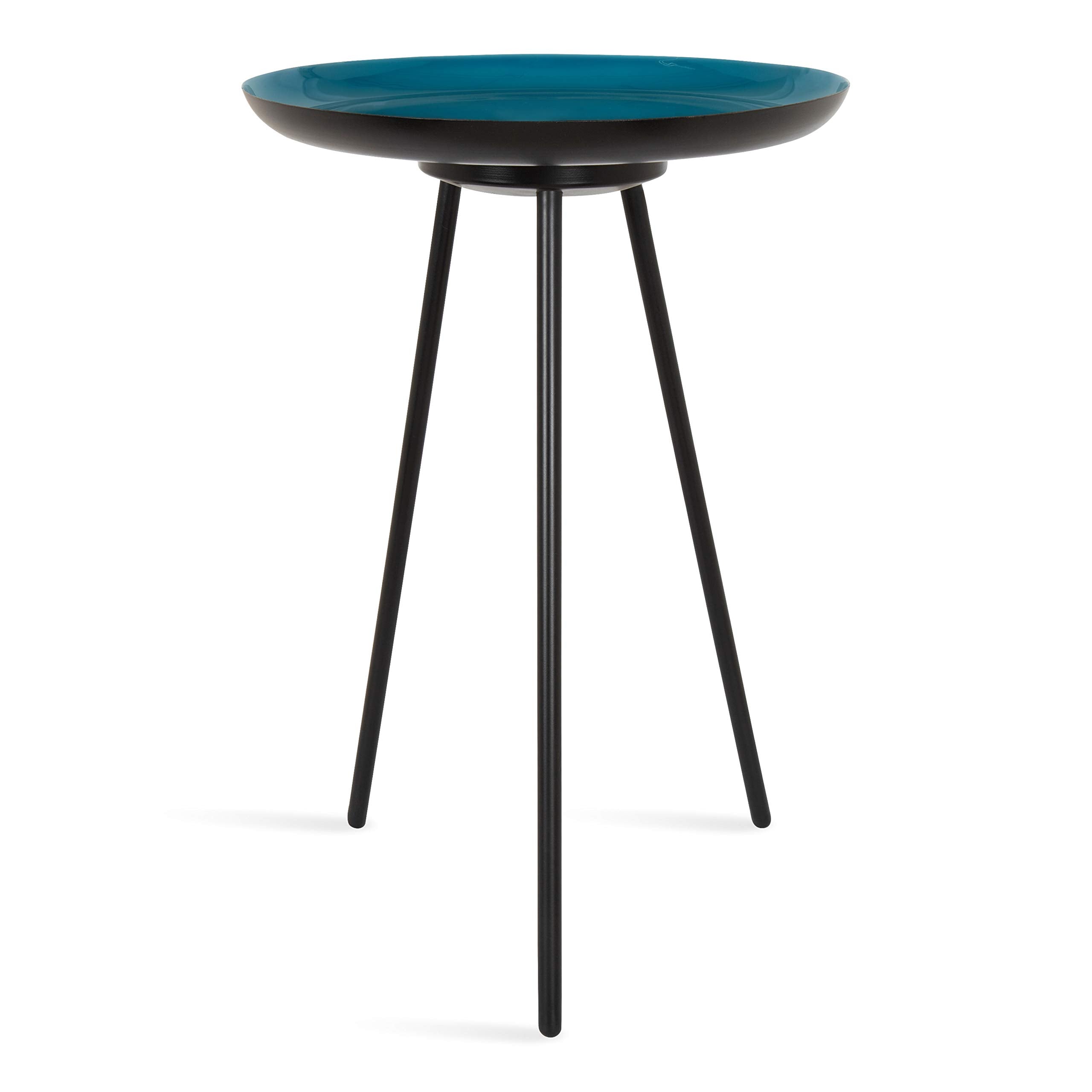 Kate And Laurel Laranya Modern Side Table, 15' X 15' X 22.5', Teal And Black, Chic Minimalist End Table