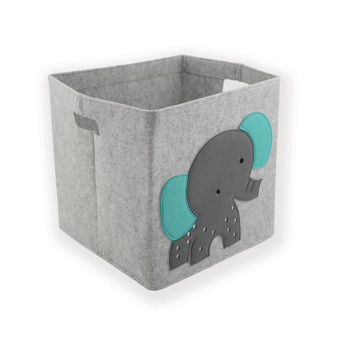 NVS KIDS Storage Cube, Grey Elephant Design Nursery Storage Box, Foldable Toy and Clothes Organiser