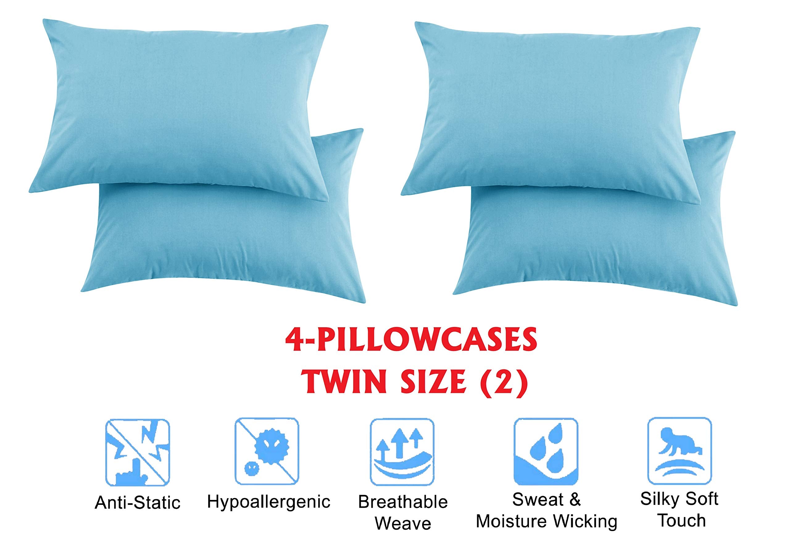 Elegant Comfort Luxury Soft Bed Sheets 1500 Thread Count Percale Egyptian Quality Softness Wrinkle And Fade Resistant (6-Piece) Bedding Set, California King, Aqua Blue