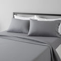 Amazon Basics Soft, Wrinkle-free, Microfiber 4-Piece Bed Sheet Set, 14 Deep Pockets, King, Dark Gray, Solid