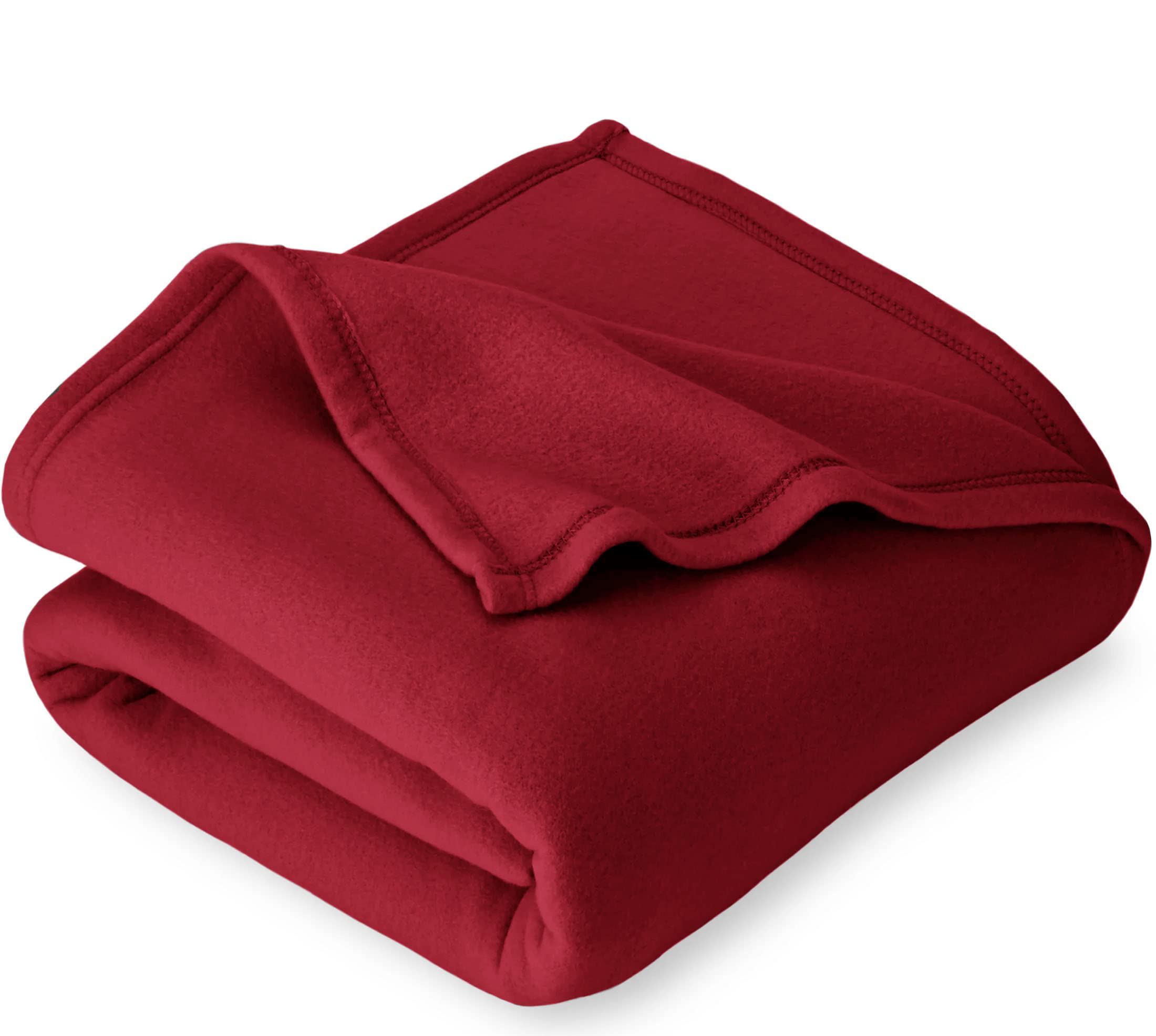 Bsb Home 300 Gsm Special For Heavy Winter Plain Light Weight Polar Fleece Blanket For Single Bed (152X220 Cm, ColorRed Or Maroo