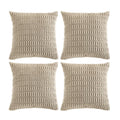 Fancy Homi 4 Packs Taupe Decorative Throw Pillow Covers 18X18 Inch For Living Room Couch Bed, Rustic Modern Farmhouse Boho Home