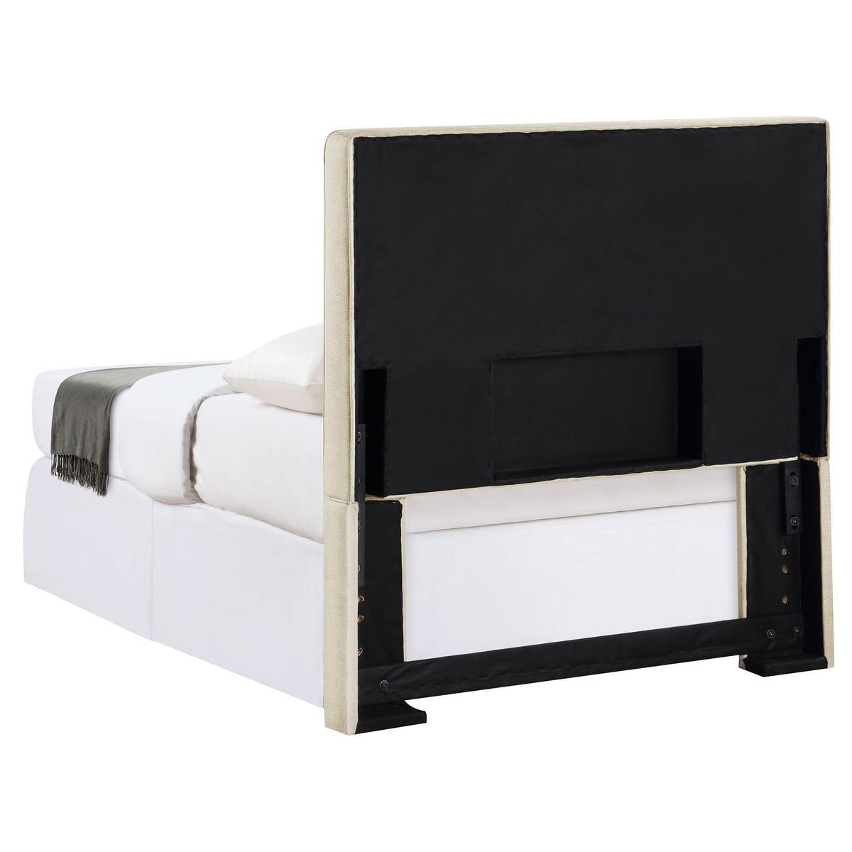 Coaster Home Furnishings Kosmo Transitional 46-inch Fabric Upholstered Panel Headboard for Bedroom Twin Size Sand 315993T
