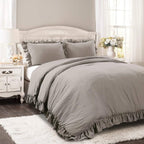 Lush Decor Reyna Ruffle Comforter Set - 2 Piece Cozy Ruffled Bedding Set - Timeless Elegance And Comfort For Dorm Room - Twin Xl