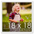 Poster Palooza 18x18 Frame White Solid Pine Wood Picture Frame | Includes UV Acrylic, Foam Board Backing & Hanging Hardware
