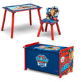 Delta Children PAW Patrol 3-Piece Toddler Playroom Set - Includes Table, Chair and Toy Box, Blue