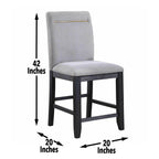 Steve Silver Yves SilverShield Performance Fabric Accent-Rubbed Charcoal Finish, Set of 2 Counter Chair, 20 x 20.35 x 42, Gray,gold,grey,Silver