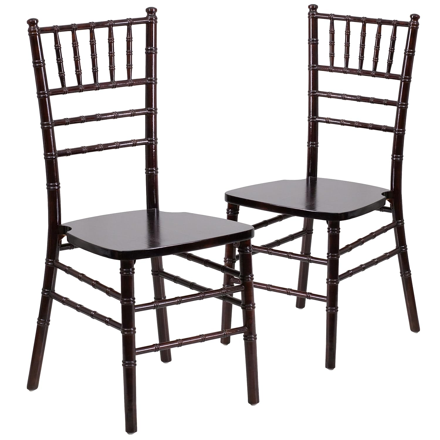 Flash Furniture 2 Pack Hercules Series Walnut Wood Chiavari Chair
