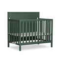 Dream On Me Bellport 4 in 1 Convertible Mini/Portable Crib In Safari Green, Non-Toxic Finish, Made of Sustainable New Zealand Pi