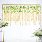 12 Pack Wisteria Hanging Flowers, 3.77 Feet Artificial Flower Vines, Fake Rattan Hanging Flowers, Silk Wisteria Garland Flowers