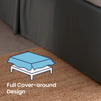 Sleep Zone Pleated Bed Skirts Queen Size, 15 Inch Tailored Drop Easy Fit Bedskirt, Anti-Static, Fade Resistant (Queen, Grey)