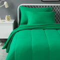 Amazon Basics 5 Piece Microfiber Kids Bed-in-a-Bag Bedding Set, Twin, Green, Solid