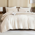 Paxrac Earthy Brown California King Comforter, 3 Pieces Oversized King Comforter Set, Lightweight Solid Bedding Set, All Seasons