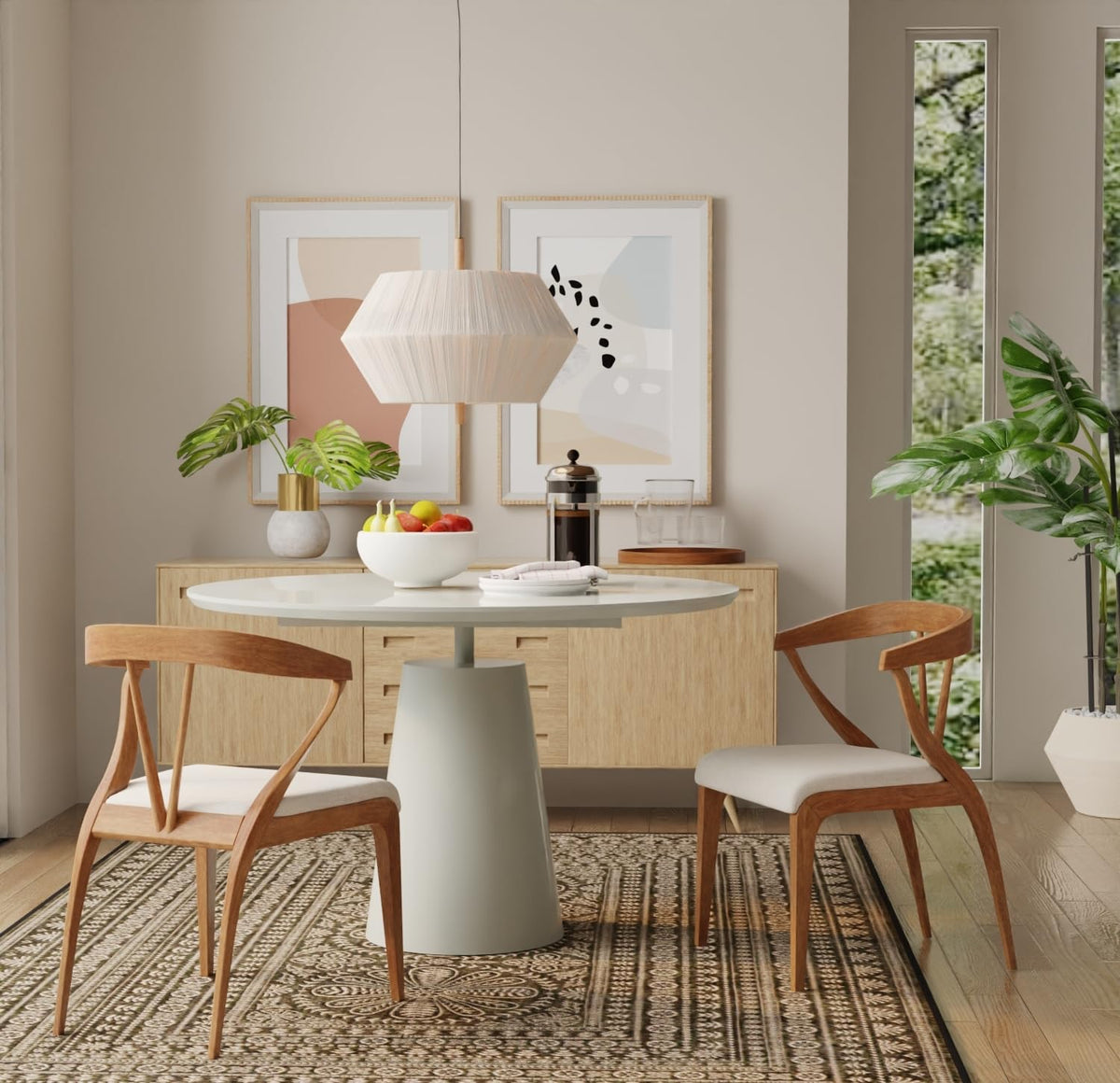 Neos Modern Furniture T335WH-42 Dining Table, White