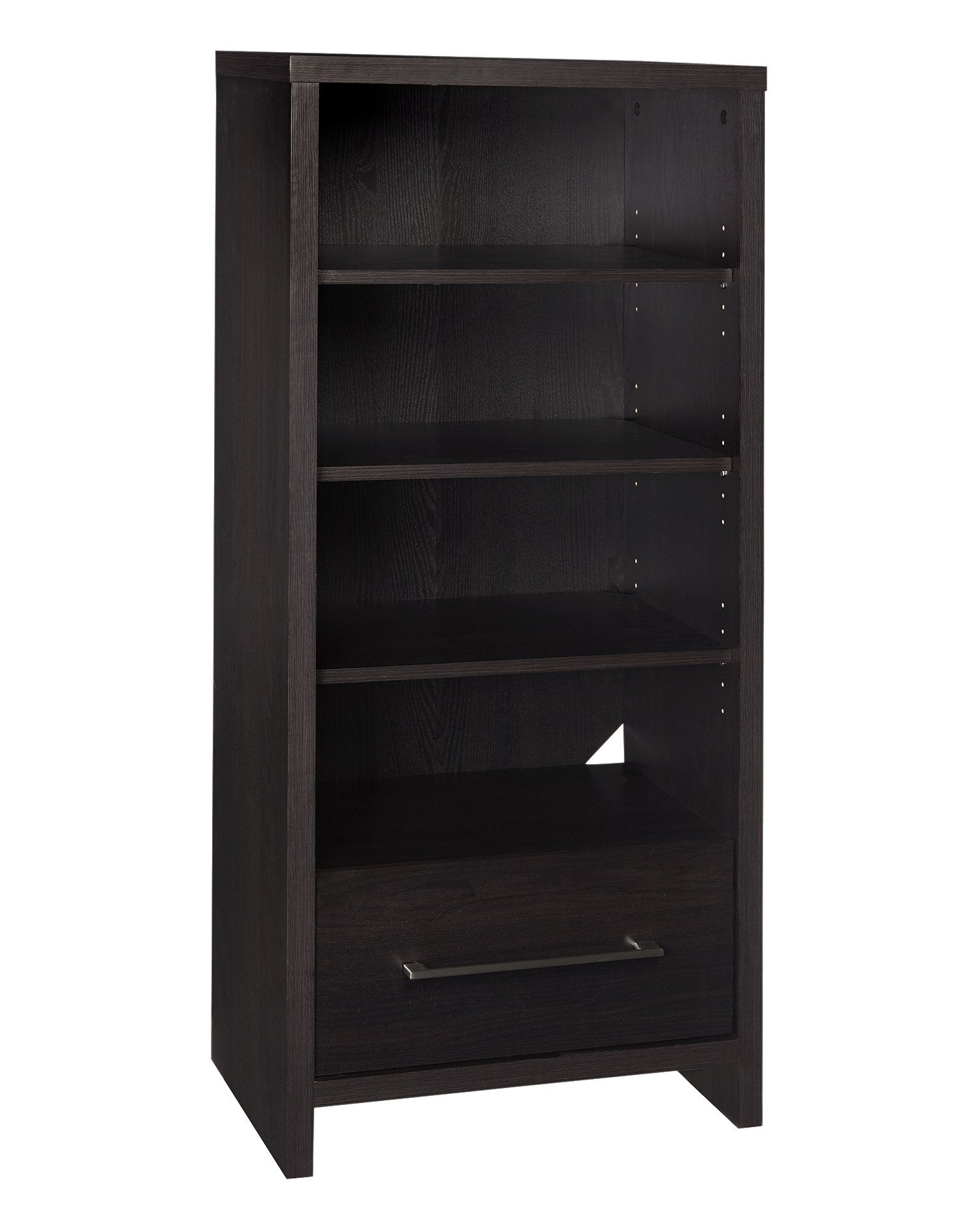 ClosetMaid 1661 Media Storage Tower Bookcase with Drawer, Black Walnut