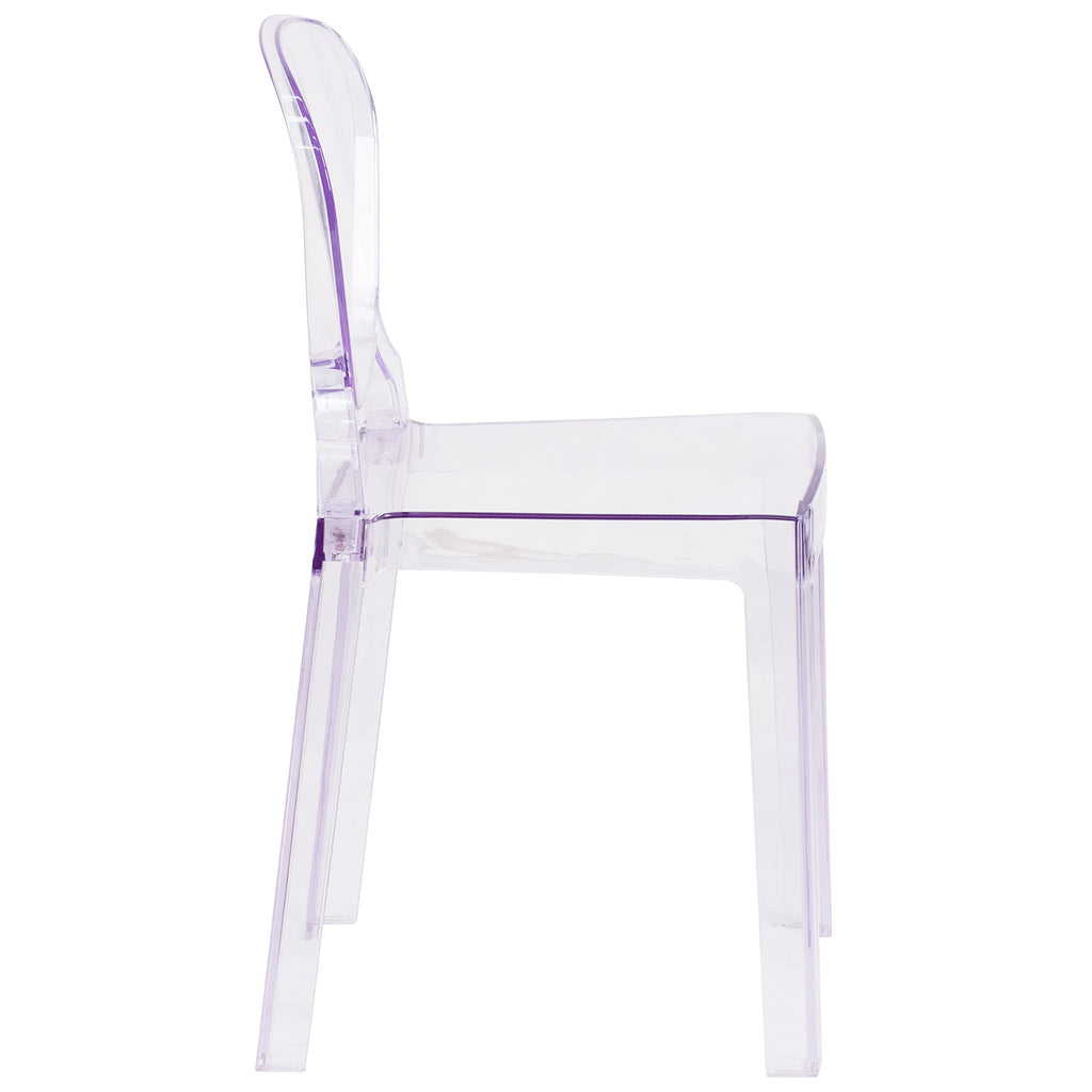 Flash Furniture Theo Ghost Chair with Tear Back in Transparent Crystal