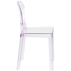 Flash Furniture Theo Ghost Chair with Tear Back in Transparent Crystal