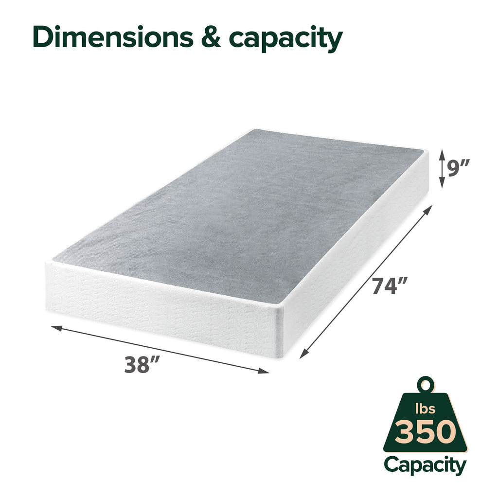 Zinus 9 Inch Metal Smart Box Spring, Mattress Foundation, Strong Metal Frame, Easy Assembly, Twin