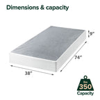 Zinus 9 Inch Metal Smart Box Spring, Mattress Foundation, Strong Metal Frame, Easy Assembly, Twin
