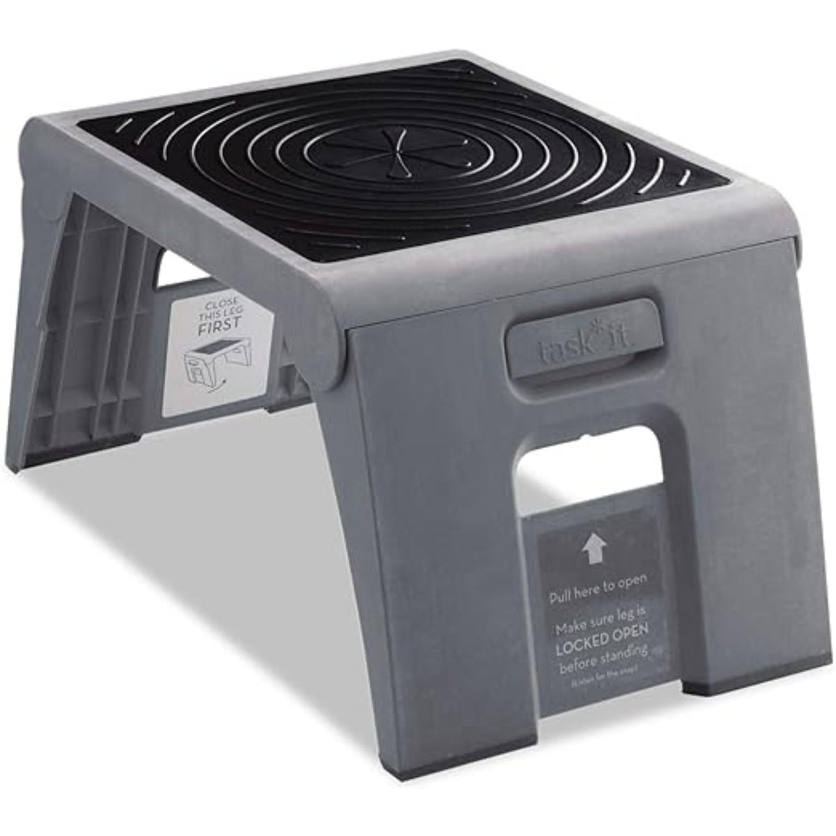 Cramer Folding Step Stool, 1-Step, 250 lb Capacity, 14w x 11.25d x 9.75h, Gray