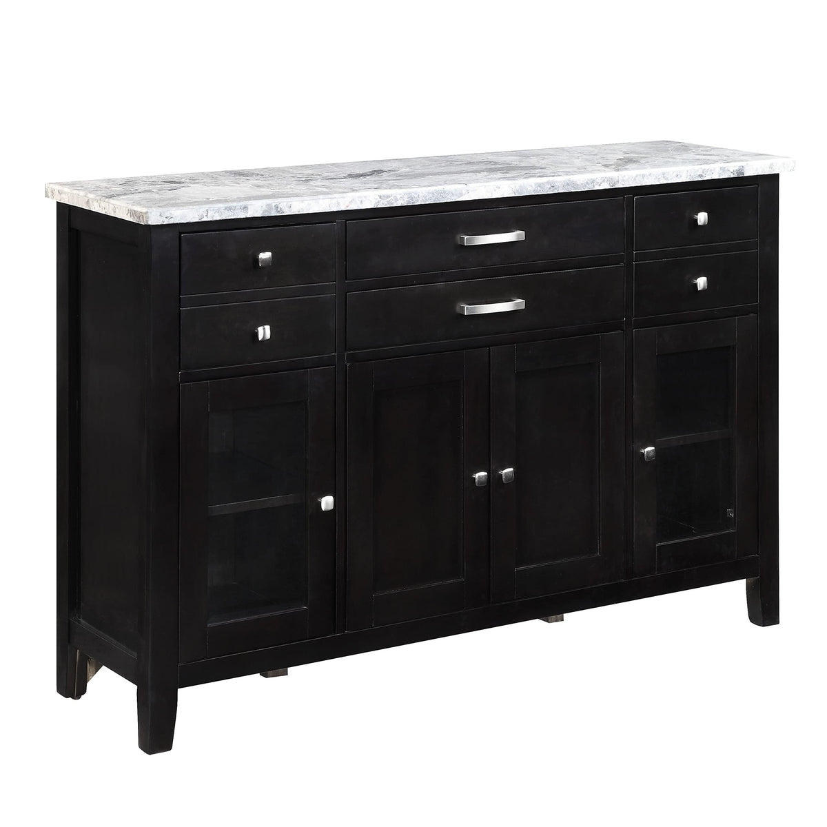 Acme Hussein Server in Marble & Black Finish