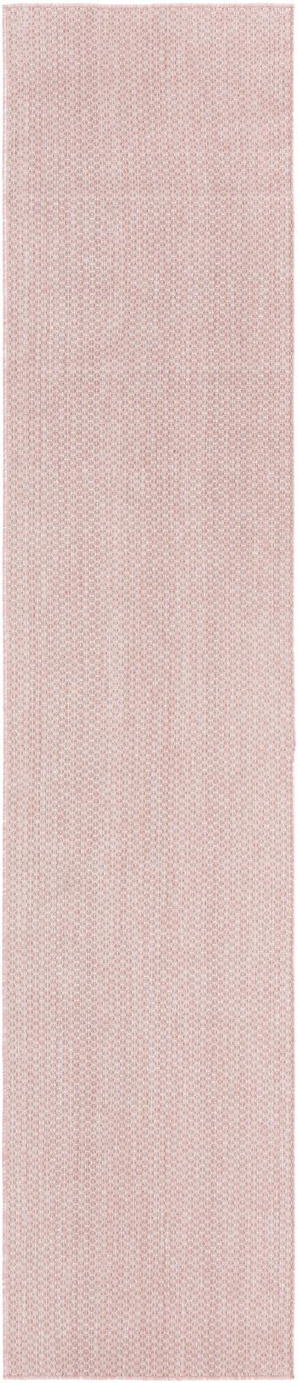 Unique Loom Collection Casual Transitional Solid Heathered Indoor/Outdoor Flatweave Area Rug (2' 7'' X 12' Runner, Whisper Pink/