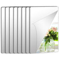 JUNEBRUSHS 8 Pack Self Adhesive Acrylic Mirror, 4X 6 Inch Mirror Tiles,Flexible Plastic Mirror Sheets Wall Stickers,2MM Thick Mi