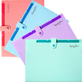 Sooez 4 Pack Accordion File Folder, Cute 5 Pocket Folder, Portable Expanding Filer Folder With Labels, Folders For Documents, Pr