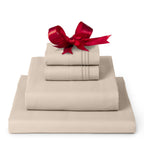Mellanni Twin Sheet Set - 4-Piece Iconic Collection Bedding, (Including 2 Pillowcases), 16-Inch Deep Pocket, Easy Care, Extra Soft, Cooling Sheets, Brushed Microfiber - Beige