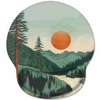 Hancynir Ergonomic Mouse Pad Wrist Support, Sunset Mountain Mouse Pads With Wrist Rest, Computer Mousepad For Desk With Non-Slip