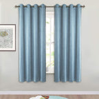 SMILETIME Sky Blue 63 in Long Velvet Curtains with Grommet, Thermal Insulated Super Soft Privacy Noise Reducing Light Blocking V