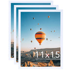JCJMY 11x15 White Picture Frame Set of 3, Horizontal and Vertical Formats for Wall Hanging, 11 x 15 Wall Gallery Poster Photo Fr