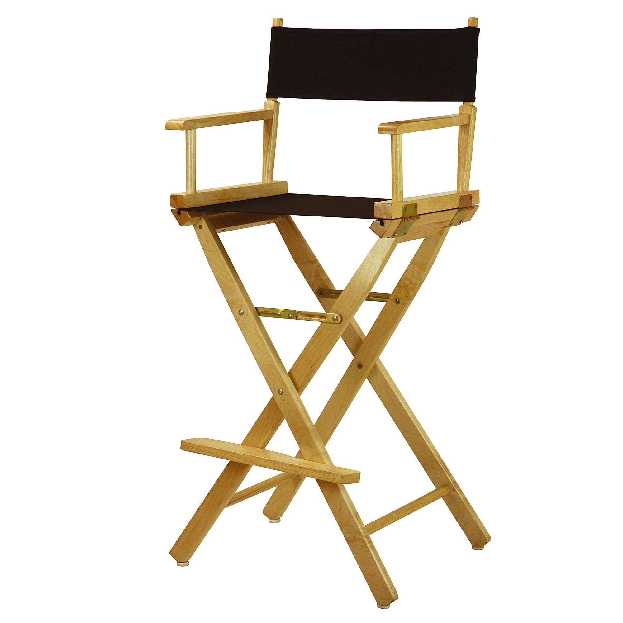 Casual Home Directors Chair ,Natural Frame/Black Canvas,30 - Bar Height