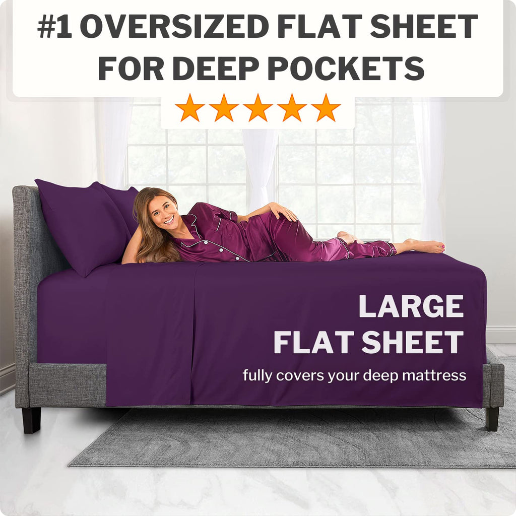 Dealuxe 21'' Sheet Set - Twin 3 Piece Set - Purple (Royal Grape)