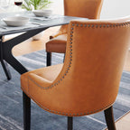Modway Marquis Vegan Leather Dining Chair In Tan
