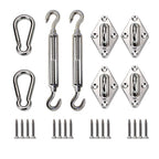 Windscreen4Less Sun Shade Sail Hardware Kit - 8 Inches - Super Heavy Duty - For Rectangle And Square Sun Shade Sail