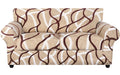 Searchi Stretch Sofa Cover Printed Couch Cover, Floral Pattern 3 Pieces Loveseat Slipcover With 2 Separate Cushion Cover, Washable Furniture Protector For Living Room(Loveseat, Khaki)