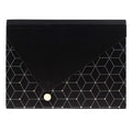 U Brands Modern Classic Fashion Expandable File Folder, Letter Size, 13 Pockets, Black, White & Gold