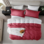 Nestl Burgundy Red Duvet Cover King Size - Soft Prewashed King Duvet Cover Set, 3 Piece, With Zipper Closure, 1 Duvet Cover 104X90 Inches And 2 Pillow Shams - No Comforter
