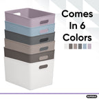 Superio Ribbed Collection - Decorative Plastic Open Home Storage Bins Organizer Baskets, X-Large Lilac Purple (2 Pack) Container