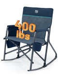 TIMBER RIDGE Folding Oversized Rocking Camping Chair, 400lbs Capacity Portable Outdoor Rocker with Hard Armrests, Cup Holder & S