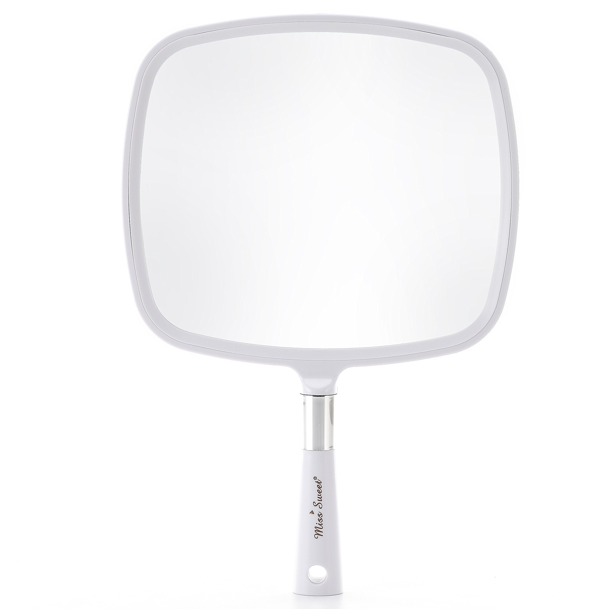 Miss Sweet Handheld Mirror Makeup Mirror 9inch*8inch (White)