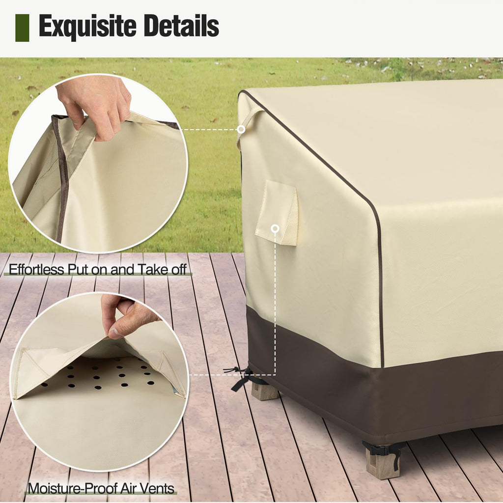 Mr. Cover Patio Chair Covers Waterproof, Outdoor Furniture Covers For Rocking & Adirondack Chairs, Fits Up To 38'W X 40'D X 34'H, Moisture-Proof & Uv-Protection, Brown & Khaki, 2 Pack