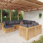 vidaXL 5-Piece Patio Lounge Set ?Solid Teak Wood Garden Furniture with Cushions, Versatile Outdoor Set for Patio, Deck, Garden, Terrace