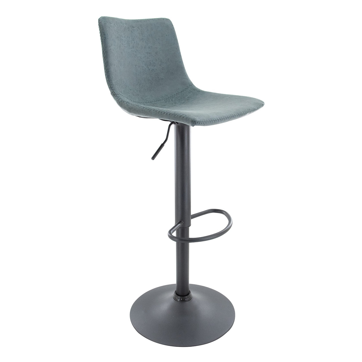 Leisuremod Tilbury Modern Adjustable Height Bar Stool Kitchen Island Stools With Footrest & 360Degree Swivel (Peacock Blue)