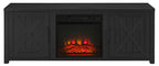 Crosley Furniture Gordon KF100758BK Low Profile Fireplace TV Stand Black Engineered Wood